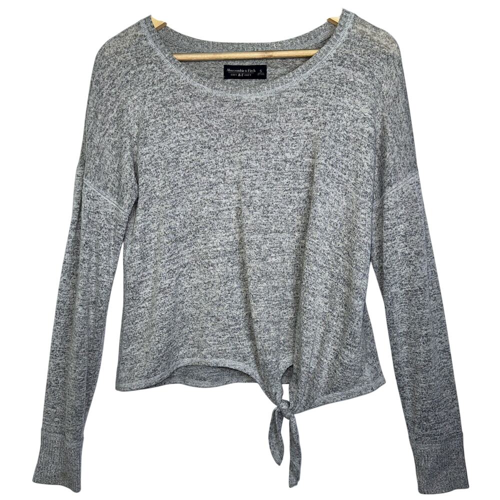 Abercrombie & Fitch Soft AF Cozy Gray Long Sleeve Crew Neck Sweater Top Size S